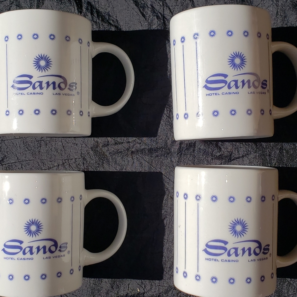 Vintage Retro Las Vegas Sands Hotel Coffee Mugs Set of 4